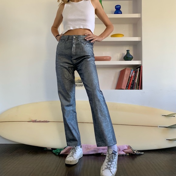 Urban Outfitters Pants - High waisted glittery pants from Urban Outfitters